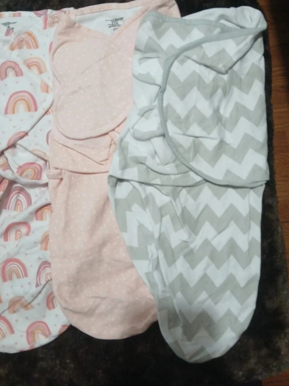 SwaddleMe 4-Pack Infant Swaddles - Pink, Peach Rainbow & Gray Chevron